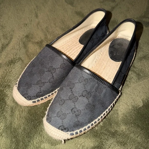 Gucci Black Canvas Espadrilles flats - Picture 3 of 13